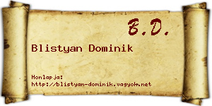 Blistyan Dominik névjegykártya